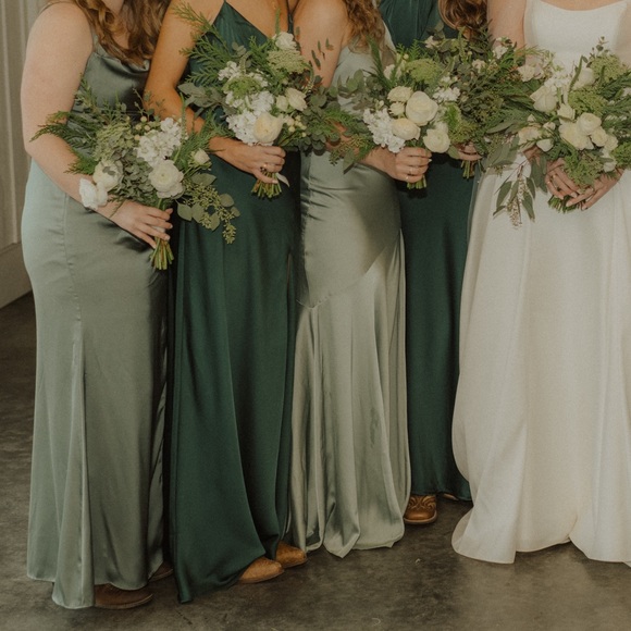 Birdy Grey Lydia Matte Satin Dress in Sea Glass - Picture 9 of 9